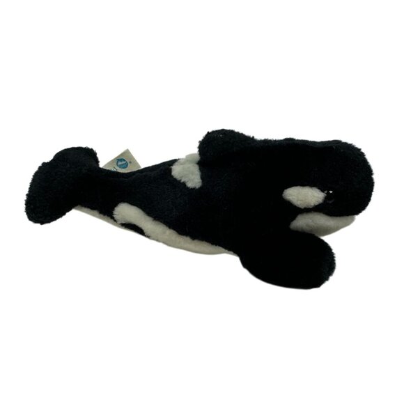 Sea World Orca Killer Whale Plush Toy Stuffed Animal Black White Shamu 8" - Picture 1 of 9